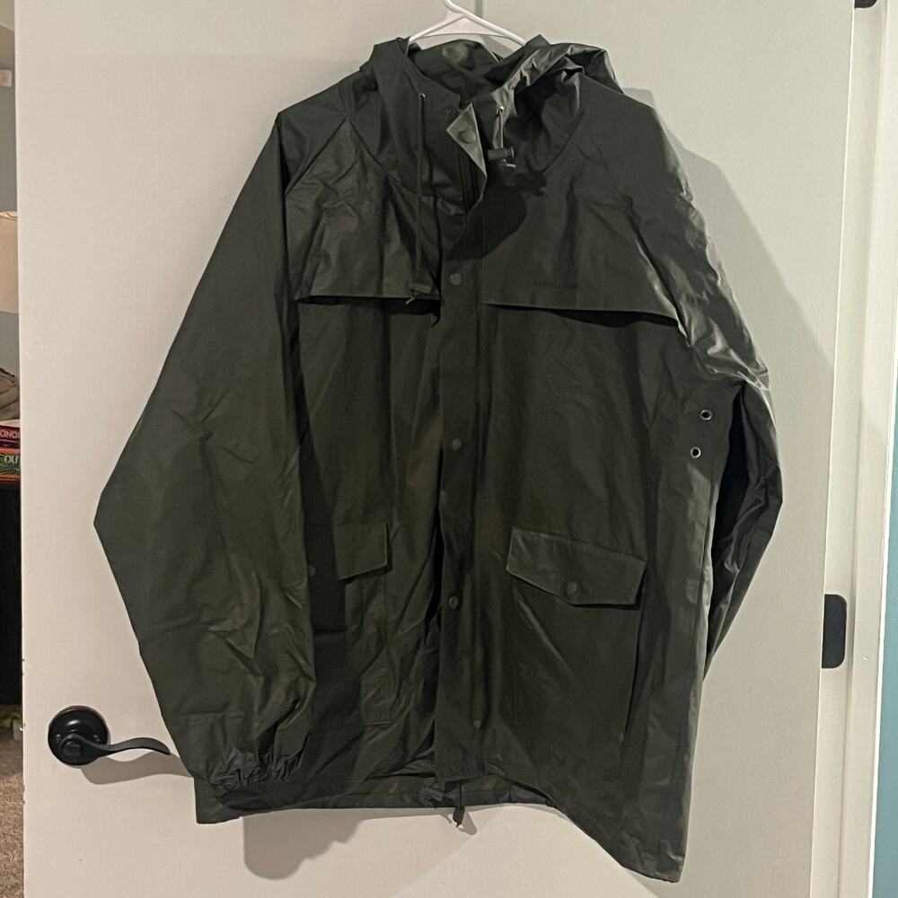 Oversized Waterproof Rain Jacket Hooded Utility Workwear Fishing Gorpcore XL